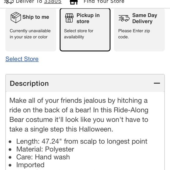 Adult Bear Ride-Along Costume - Picture 7 of 7
